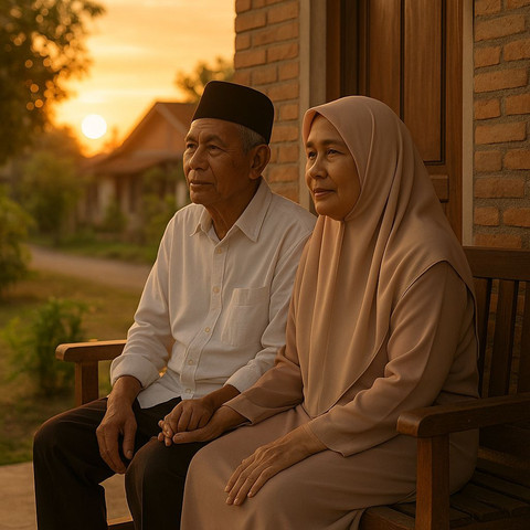 Tak semua bisa kita balas, tapi hadir adalah bentuk cinta yang sederhanadan berarti. Ilustrasi by AI