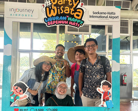 Program Party Wisata Perjalanan Nyaman, Liburan Happy Sepenuh Hati dalam merayakan libur sekolah di Bandara Soekarno-Hatta Tangerang. Foto: Dok. InJourney