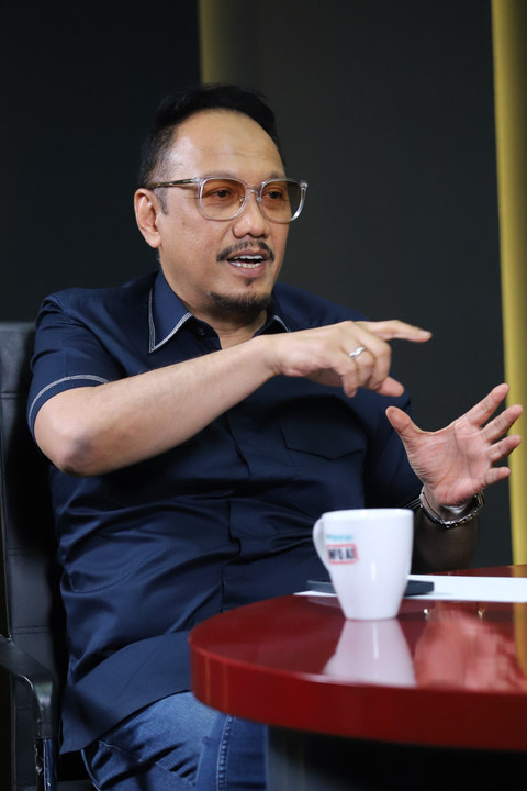 Pakar komunikasi politik Ipang Wahid atau Gus Ipang saat Program Info A1 kumparan di Jakarta, Kamis (3/7/2025). Foto: Iqbal Firdaus/kumparan
