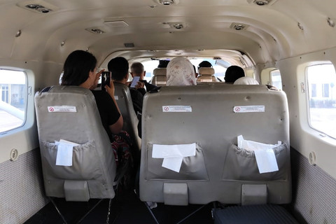 Penerbangan perdana Susi Air rute Yogyakarta-Karimunjawa (Pp), Jumat (4/7/2025). Foto: Arfiansyah Panji Purnandaru/kumparan
