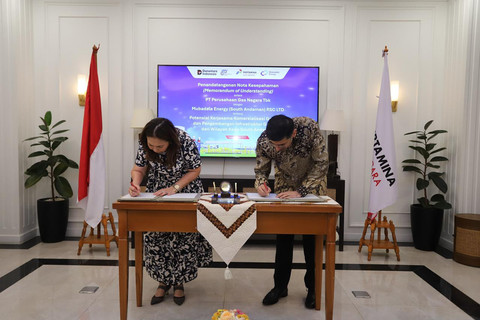 Nota Kesepahaman (MoU) antara PT Perusahaan Gas Negara (PGN) dan Mubadala Energy pada Jumat (4/7). Foto: . Foto: PT Perusahaan Gas Negara (PGN)
