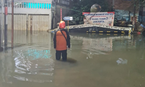 Banjir di wilayah Jatinegara, Jaktim, Senin (7/7). Dok. BPBD DKI Jakarta