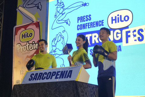 HiLo dalam acara memperingati Hari Sarcopenia yang digelar di Half Patiunus, Jakarta Selatan. Foto: Ela Nurlaela/kumparan