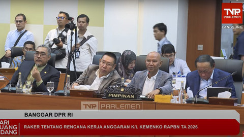 Suasana rapat kerja Badan Anggaran DPR RI bersama Menteri Kabinet Merah Putih di Kompleks Parlemen, Senayan, Jakarta, Senin (7/7/2025). Foto: Youtube/TV Parlemen