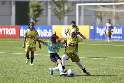 Pertandingan kedua HYDROPLUS Piala Pertiwi U14 & U16 2025 All Stars mempertemukan tim All Stars Surabaya dan All Stars Sumatera Utara bergulir di Supersoccer Arena, Kudus, Senin (7/7/2025). Foto: Dok. Hydroplus Piala Pertiwi