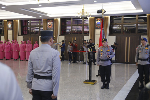Upacara kenaikan pangkat di Mabes Polri pada Senin (7/7/2025). Foto: Dok. Istimewa