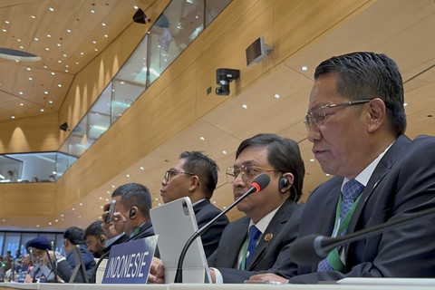 Menteri Hukum Republik Indonesia, Supratman Andi Agtas saat Sidang Umum ke-66 World Intellectual Property Organization (WIPO) di Jenewa, Swiss, Selasa (8/7/2025). Foto: Dok. Istimewa