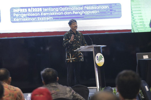 Menteri Sosial Saifullah Yusuf saat Rapat Koordinasi Nasional Implementasi Penggunaan DTSEN untuk Bantuan Sosial, Pemberdayaan Sosial dan Program Penyelenggaraan Kesejahteraan Sosial di Hotel Grand Mercure, Jakarta, Selasa (8/7/2025). Foto: Dok. Kemensos