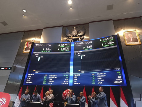 Pencatatan saham perdana PT Chandra Daya Investasi Tbk (CDIA) di Gedung BEI, Jakarta, Rabu (9/7/2025). Foto: Muhammad Fhandra/kumparan