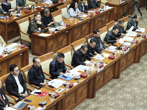 Suasana rapat kerja Komisi III DPR bersama MK, MA, dan KY di Kompleks Parlemen Senayan, Jakarta, Rabu (9/7/2025). Foto: Luthfi Humam/kumparan