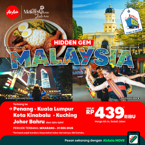 Liburan ke Malaysia bisa lebih hemat dengan menggunakan AirAsia mulai Rp 439 ribu. Foto: dok. AirAsia