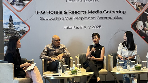 General Manager, Holiday Inn Resort Baruna Bali dan Holiday Inn Express Baruna Bali, Regia Jahja dalam acara IHG Hotels & Resorts Media Gathering Supporting Our People and Communities yang digelar di Jakarta pada Rabu (9/7/2025). Foto: Gitario Vista Inasis/kumparan