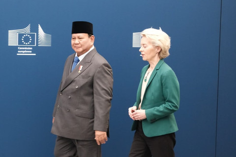 Presiden Prabowo Subianto memenuhi undangan Presiden Komisi Eropa Ursula von der Leyen di Brussels, Belgia pada Minggu (13/7/2025). Foto: Luthfi Humam/kumparan