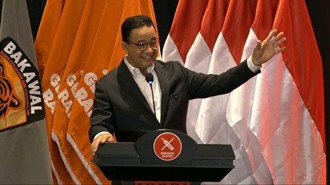 Anies Baswedan menghadiri Rapimnas Gerakan Rakyat 2025 di Jakarta, Minggu (13/7/2025). Foto: Youtube/Gerakan Rakyat