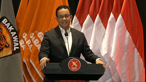 Anies Baswedan menghadiri Rapimnas Gerakan Rakyat 2025 di Jakarta, Minggu (13/7/2025). Foto: Youtube/Gerakan Rakyat