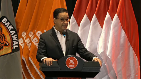 Anies Baswedan menghadiri Rapimnas Gerakan Rakyat 2025 di Jakarta, Minggu (13/7/2025). Foto: Youtube/Gerakan Rakyat