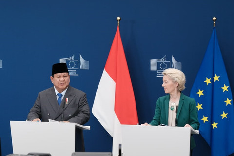Presiden Prabowo Subianto dan Presiden Komisi Eropa Ursula von der Leyen di Kantor Komisi Eropa, Brussels, Belgia pada Minggu (13/7/2025). Foto: Luthfi Humam/kumparan