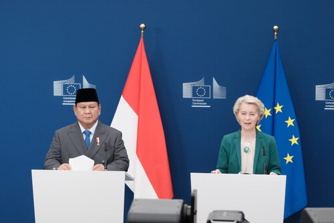 Presiden Prabowo Subianto dan Presiden Komisi Eropa Ursula von der Leyen di Kantor Komisi Eropa, Brussels, Belgia pada Minggu (13/7/2025). Foto: Luthfi Humam/kumparan