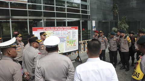 Persiapan pengamanan sidang Hasto oleh Polres Jakarta Pusat, Senin (14/7/2025). Foto: Dok. Polres Jakpus