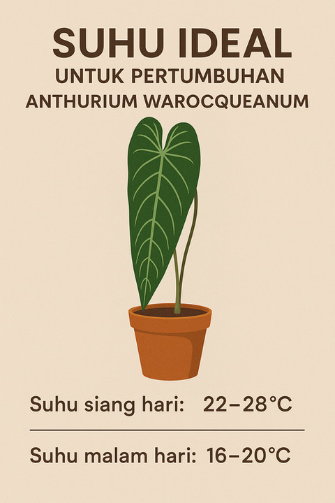 Ilustrasi Suhu Ideal untuk Pertumbuhan Anthurium Warocqueanum