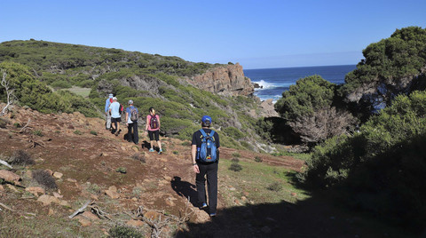 Kegiatan Hiking di Cape to Cape Track, Leeuwin-Naturaliste National Park, Margaret River, Australia Barat. Foto: Leanne Irwin/Shutterstok