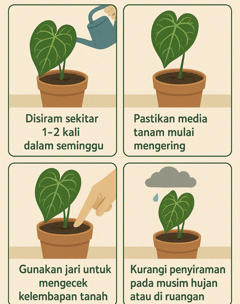 Ilustrasi cara merawat anthurium crystallinum