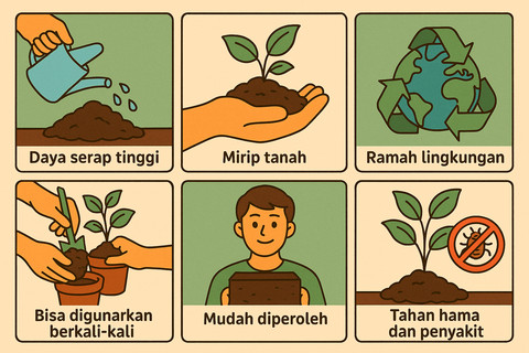 Ilustrasi Media Tanam Cocopeat
