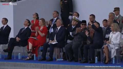 Presiden Prabowo Subianto menghadiri Peringatan Bastille Day di Paris, Pranci, Senin (14/7/2025). Foto: YouTube/ Sekretariat Presiden