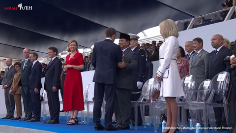 Presiden Prabowo Subianto menghadiri Peringatan Bastille Day di Paris, Pranci, Senin (14/7/2025). Foto: YouTube/ Sekretariat Presiden