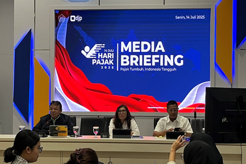 Media Briefing DJP terkait Peraturan Menteri Keuangan (PMK) Nomor 37 Tahun 2025, Senin (14/7/2025). Foto: Fariza Rizky Ananda/kumparan