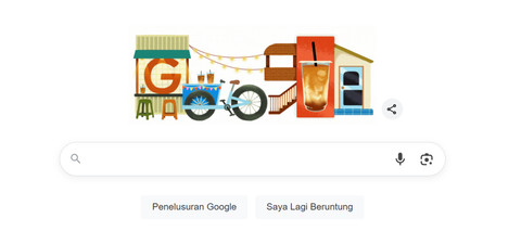 Tangkapan Google hari ini saat menampilkan Google Doodle 'Kopi Susu Gula Aren'.