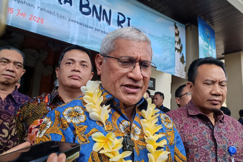 Kepala BNN Komjen Marthinus Hukom usai kuliah umum di Universitas Udayana, Jimbaran, Bali, Selasa (15/7/2025). Foto: Denita BR Matondang/kumparan