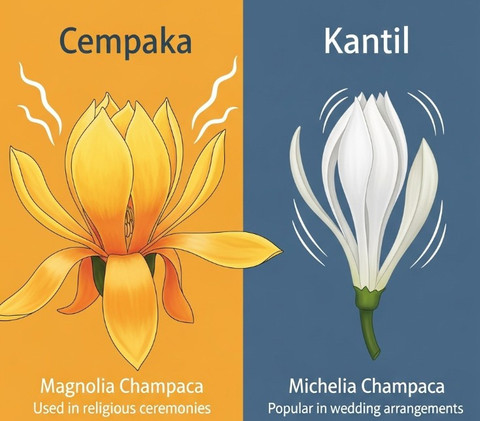 apakah bunga cempaka dan bunga kantil itu sama