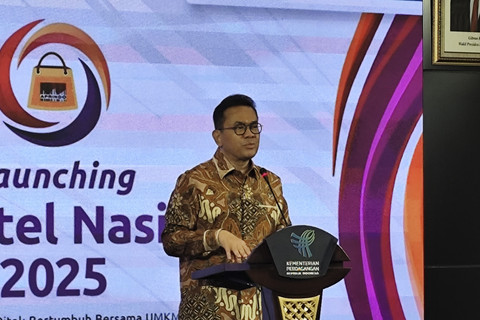 Menteri Perdagangan (Mendag) Budi Santoso menyampaikan sambutan saat launching Hari Ritel Nasional yang diinisiasi Asosiasi Pengusaha Ritel Indonesia (Aprindo) di Auditorium Kementerian Perdagangan, Jakarta, Kamis (17/7/2025). Foto: Widya Islamiati/kumparan