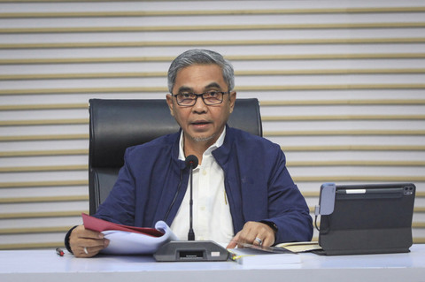 Ketua KPK Setyo Budiyanto berbicara dalam konferensi pers terkait penahanan empat tersangka dugaan pemerasan pada pengurusan RPTKA Kementerian Ketenagakerjaan di Gedung Merah Putih KPK, Jakarta, Kamis (17/7/2025). Foto: Reno Esnir/ANTARA FOTO