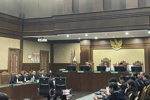 Suasana sidang duplik Hasto di Pengadilan Tipikor Jakarta, Jumat (18/7/2025). Foto: Fadhil Pramudya/kumparan