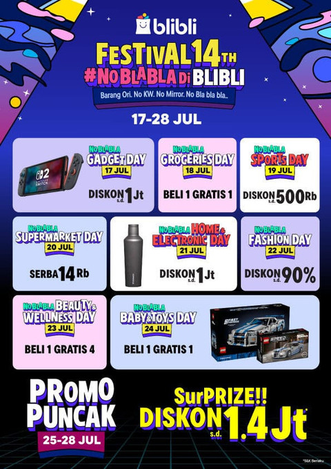 Blibli Gelar Festival #NoBlablaDiBlibli Sambut HUT ke-14, Ada Diskon Tiap Hari