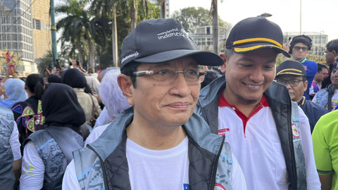 Menteri Agama Nazaruddin Umar usai hadiri acara peringatan Hari Anak di Bundaran HI, Jakarta Pusat, Minggu (20/7/2025). Foto: Haya Syahira/kumparan