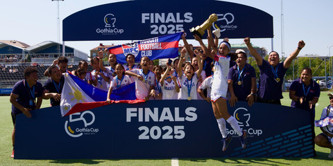 Makati FC juara Girls 13 Gothia Cup 2025 usai kalahkan San Francisco Seals (AS) di SKF Arena, Swedia, Sabtu (19/7). Foto: Gothia Cup