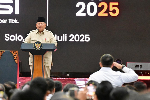 Presiden Prabowo Subianto menghadiri Kongres PSI 2025 di Edutorium UMS, Jawa Tengah, Minggu (20/7/2025). Foto: Rusman/Biro Pers Sekretariat Presiden