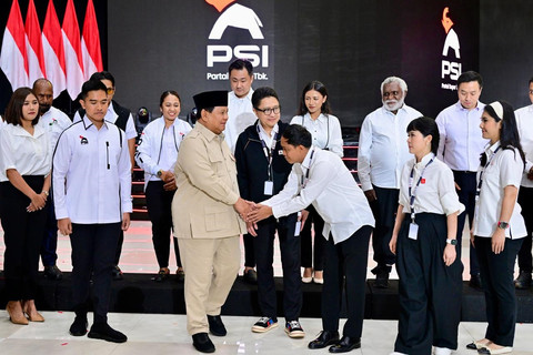 Presiden Prabowo Subianto menghadiri Kongres PSI 2025 di Edutorium UMS, Jawa Tengah, Minggu (20/7/2025). Foto: Rusman/Biro Pers Sekretariat Presiden