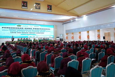 UIN Raden Intan Lampung, mengukuhkan Guru Pendidikan Agama Islam (PAI) sebagai guru profesional dalam Program PPG Tahun 2024 | Foto : Dok. Humas UIN RIL
