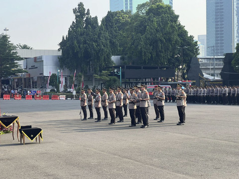 Serah terima jabatan PJU dan Kapolres di wilayah hukum Polda Metro Jaya pada Senin (21/7/2025). Foto: Rachmadi Rasyad/kumparan