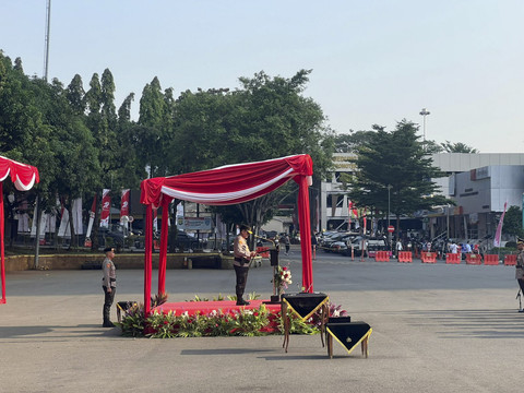 Serah terima jabatan PJU dan Kapolres di wilayah hukum Polda Metro Jaya pada Senin (21/7/2025). Foto: Rachmadi Rasyad/kumparan