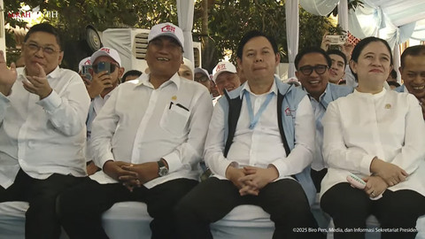Bambang Pacul hingga Puan Maharani hadiri Peluncuran Kelembagaan 80.000 Koperasi Desa/Kelurahan Merah Putih di Bentangan, Klaten, Jawa Tengah, Senin (21/7/2025). Foto: YouTube/ Sekretariat Presiden