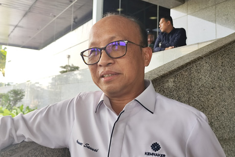 Kepala Badan Perencanaan dan Pengembangan Ketenagakerjaan (Barenbang) Kemnaker Anwar Sanusi di Kompleks Parlemen Senayan, Jakarta, Selasa (22/7/2025).
Foto: Widya Islamiati/kumparan