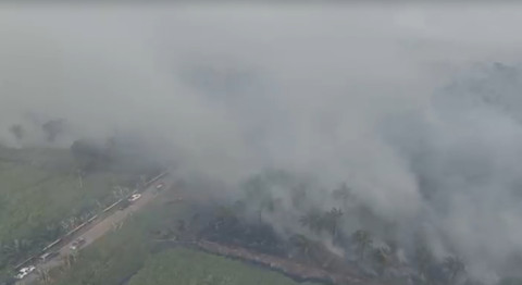 Wilayah Kabupaten Rokan Hulu, Riau, diselimuti kabut asap tebal kebakaran hutan dan lahan, Rabu (23/7/2025) dok Polda Riau