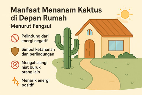 Ilustrasi Manfaat Menanam Kaktus di Depan Rumah Menurut Fengsui