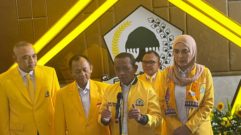 Ketua Umum Partai Golkar Bahlil Lahadalia saat pembukaan Musyawarah Daerah XI Partai Golkar Provinsi DKI Jakarta di The Sultan Hotel, Senayan, Jakarta Pusat, Rabu (23/7/2025). Foto: Nasywa Athifah/kumparan