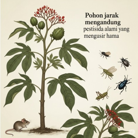 Ilustrasi manfaat menanam pohon jarak di depan rumah.